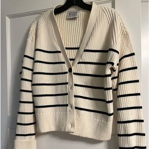 Brand New without tags.  Black and White striped cardigan